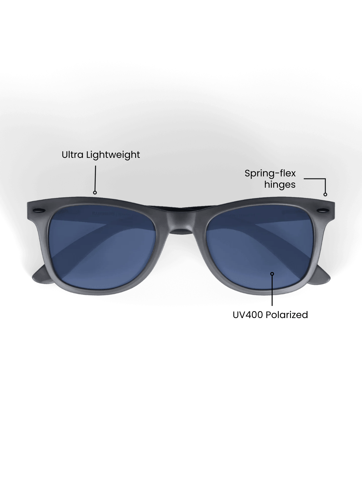 Sprinters Gray Square Polarized Running Sunglasses – UV400, Men & Women